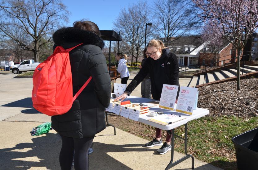 students tabling at Campus Pantry