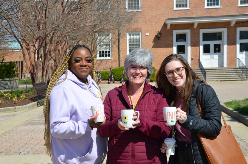 Staff decorated mugs