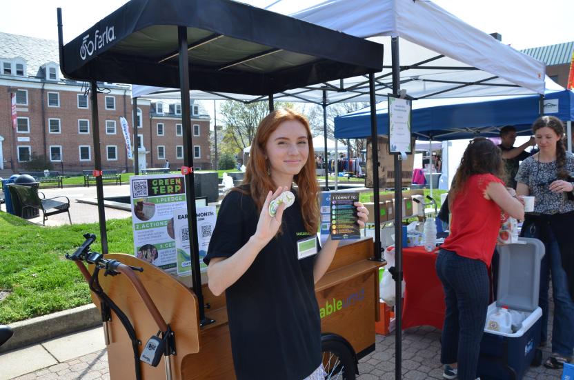 Ambassador outside the Outreach Bike 