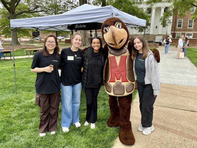 OS staff posing with Testudo