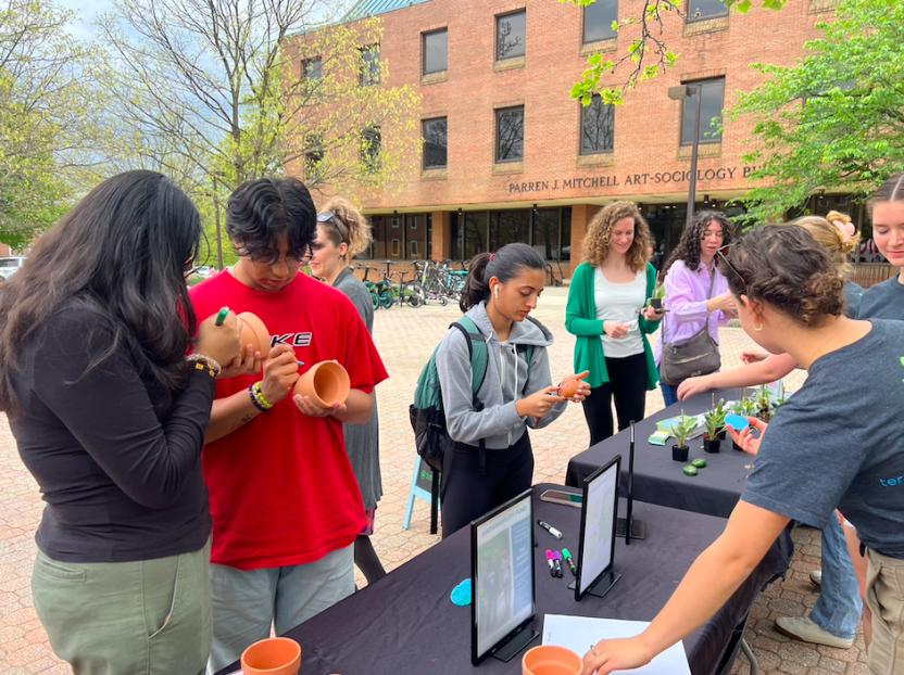 Students participating in the event