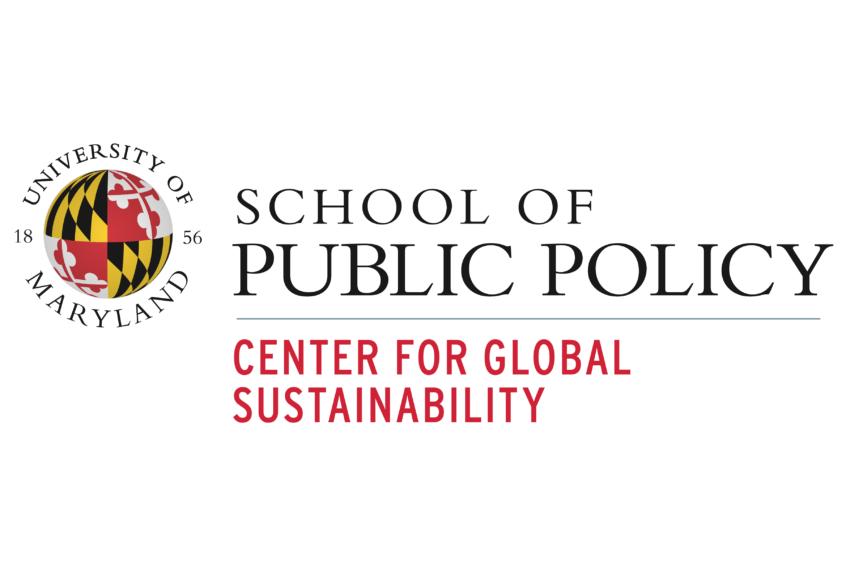 UMD logo with School of Public Policy- Center for Global Sustainability text