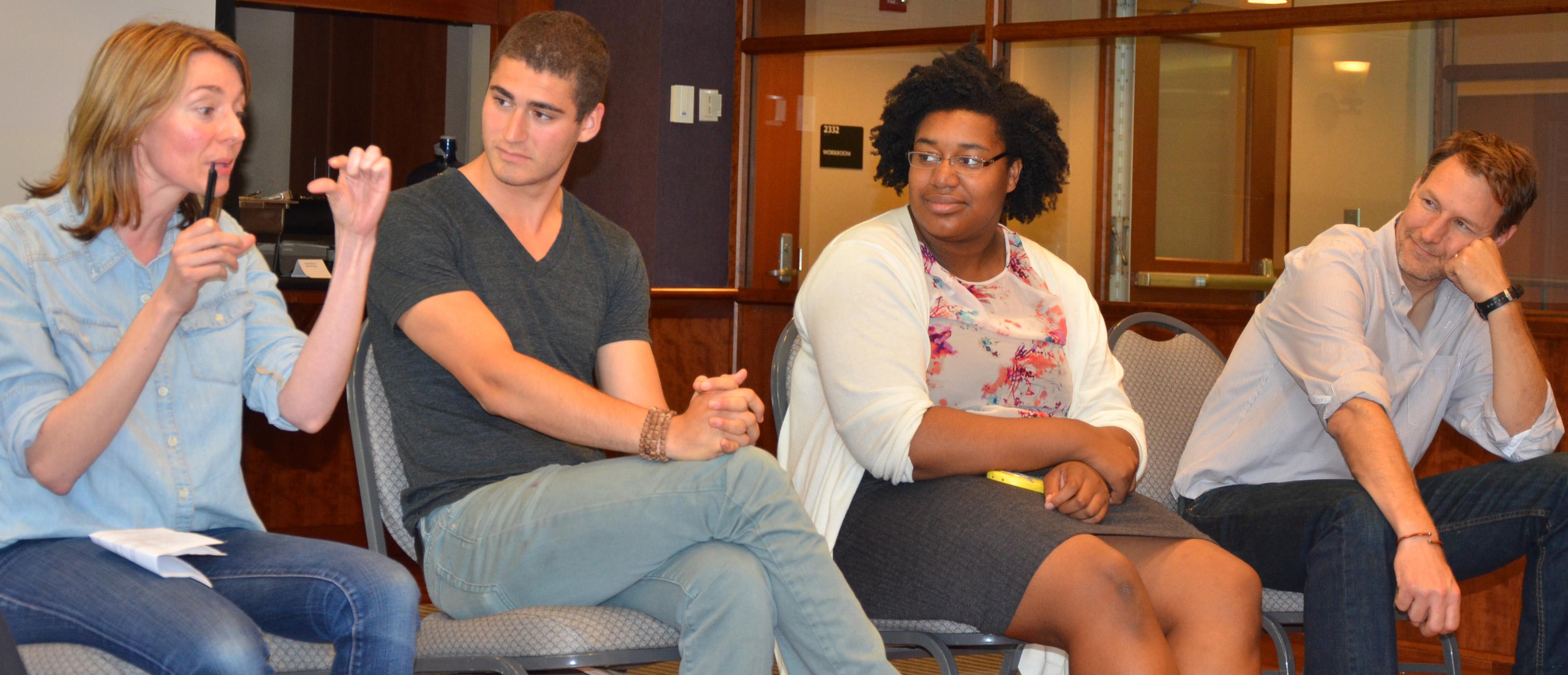 Past students at a faculty workshop on Sustainability