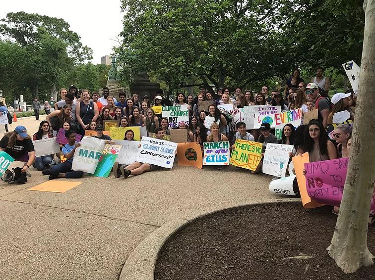 Students attend climate protest