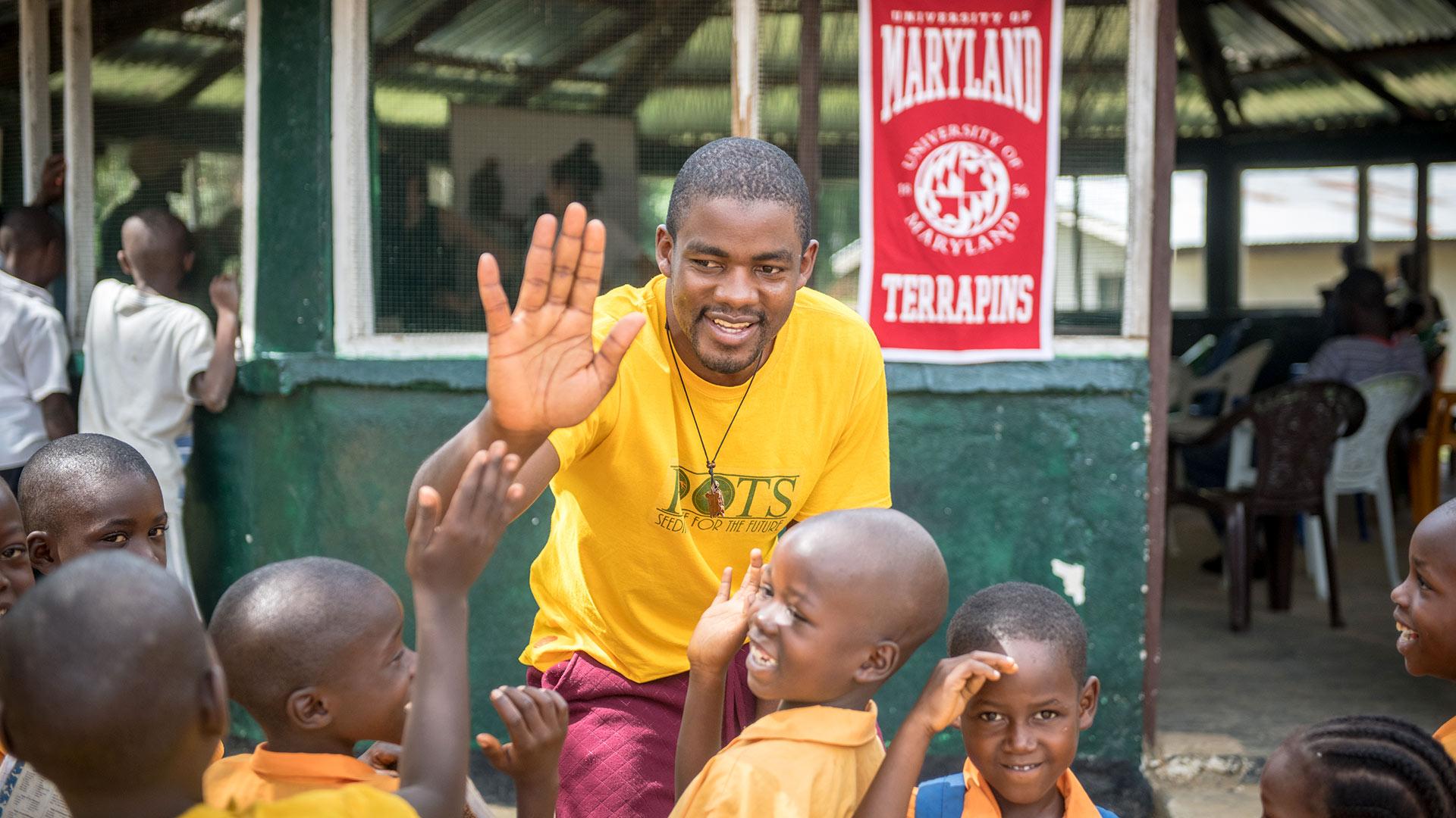 Cedric Nwafor '18 traveled to Liberia to help teach better agricultural methods with AGNR's ROOTS Africa Project. (Photo and video by Edwin Remsberg)