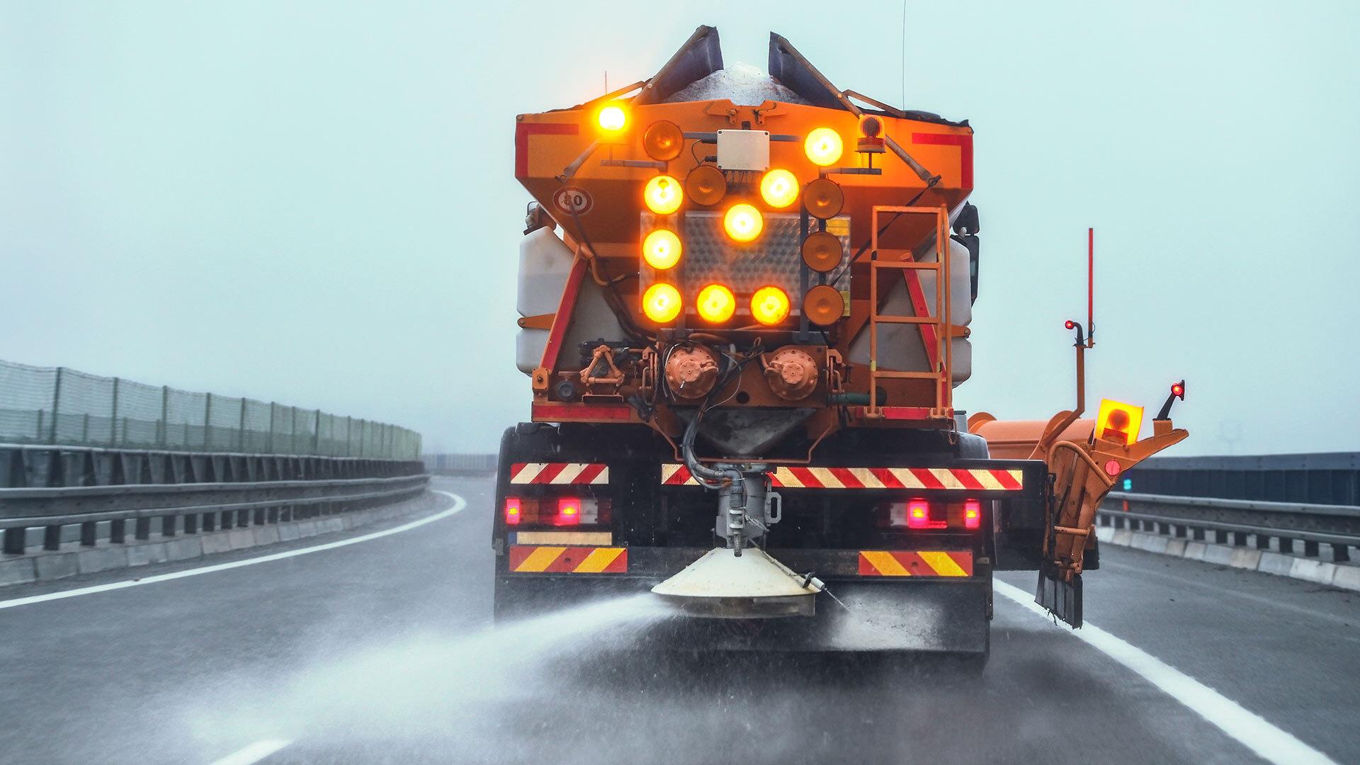 salt truck stock photo