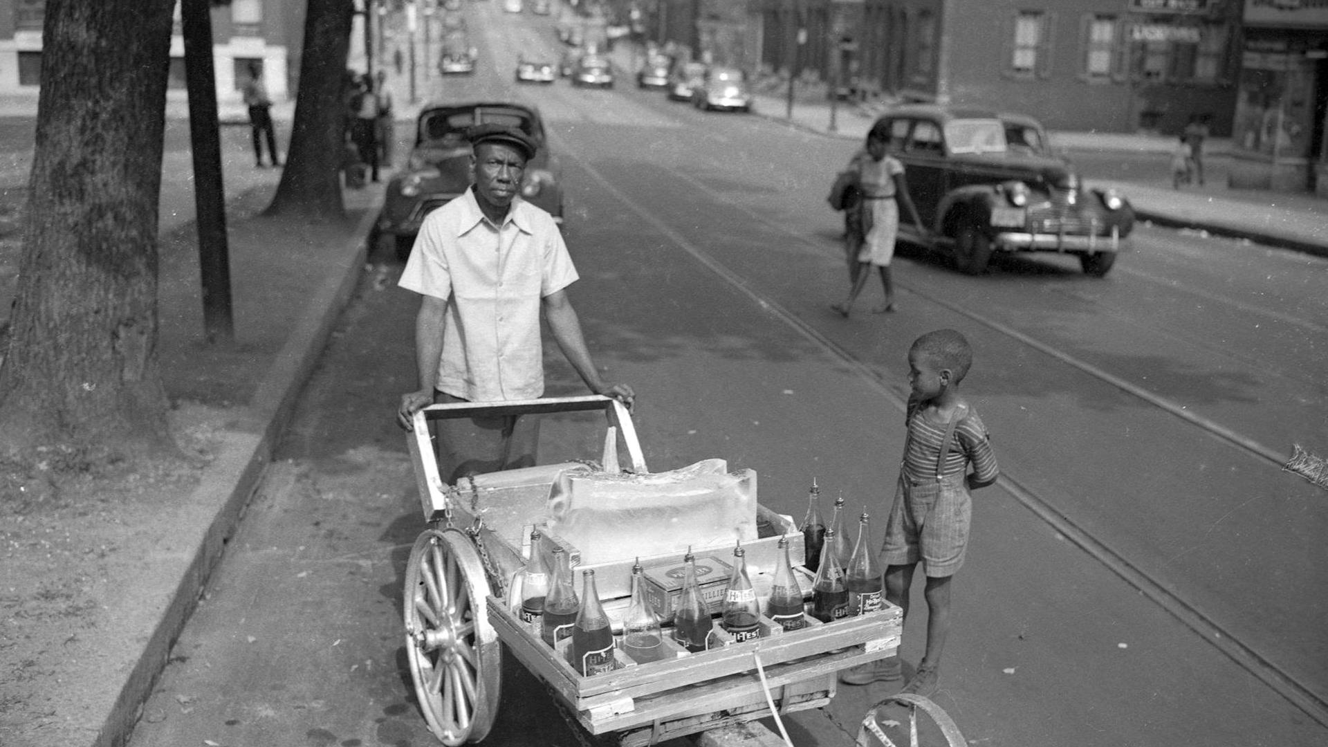 Snowball cart historical image