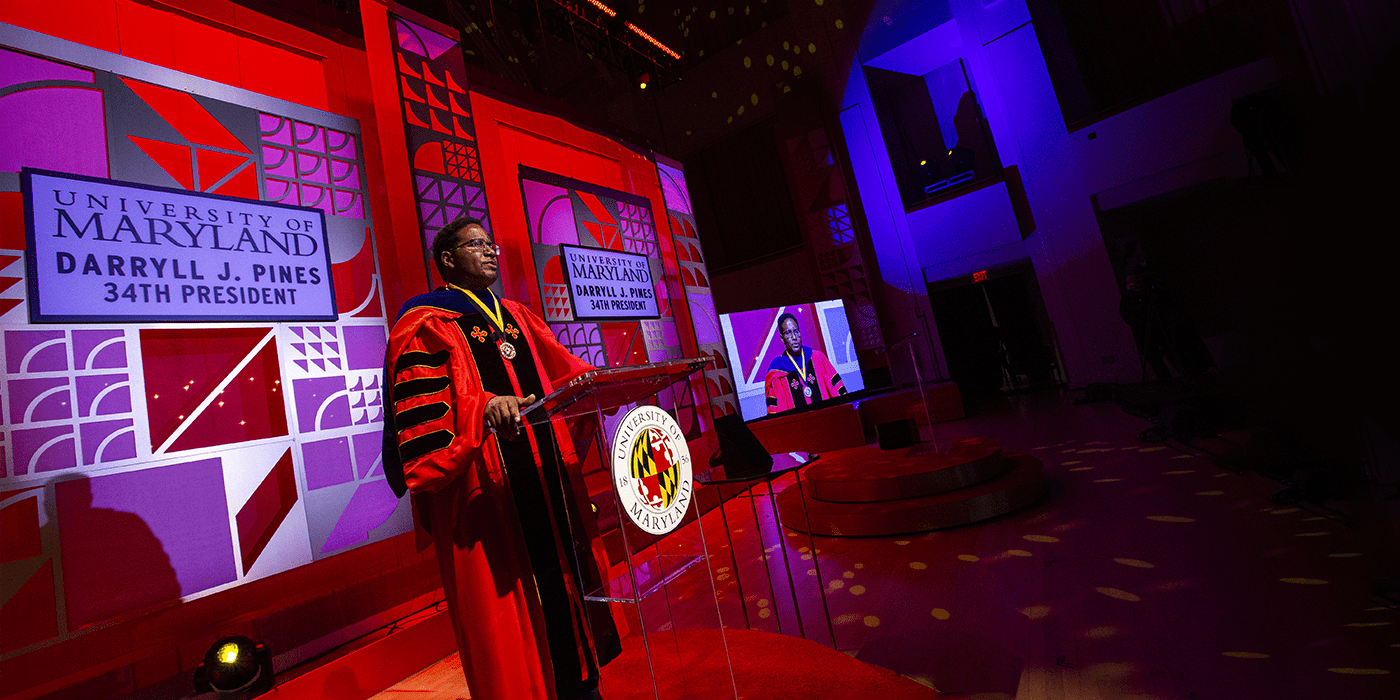 Dr. Pines at his inauguration as UMD President (2021)