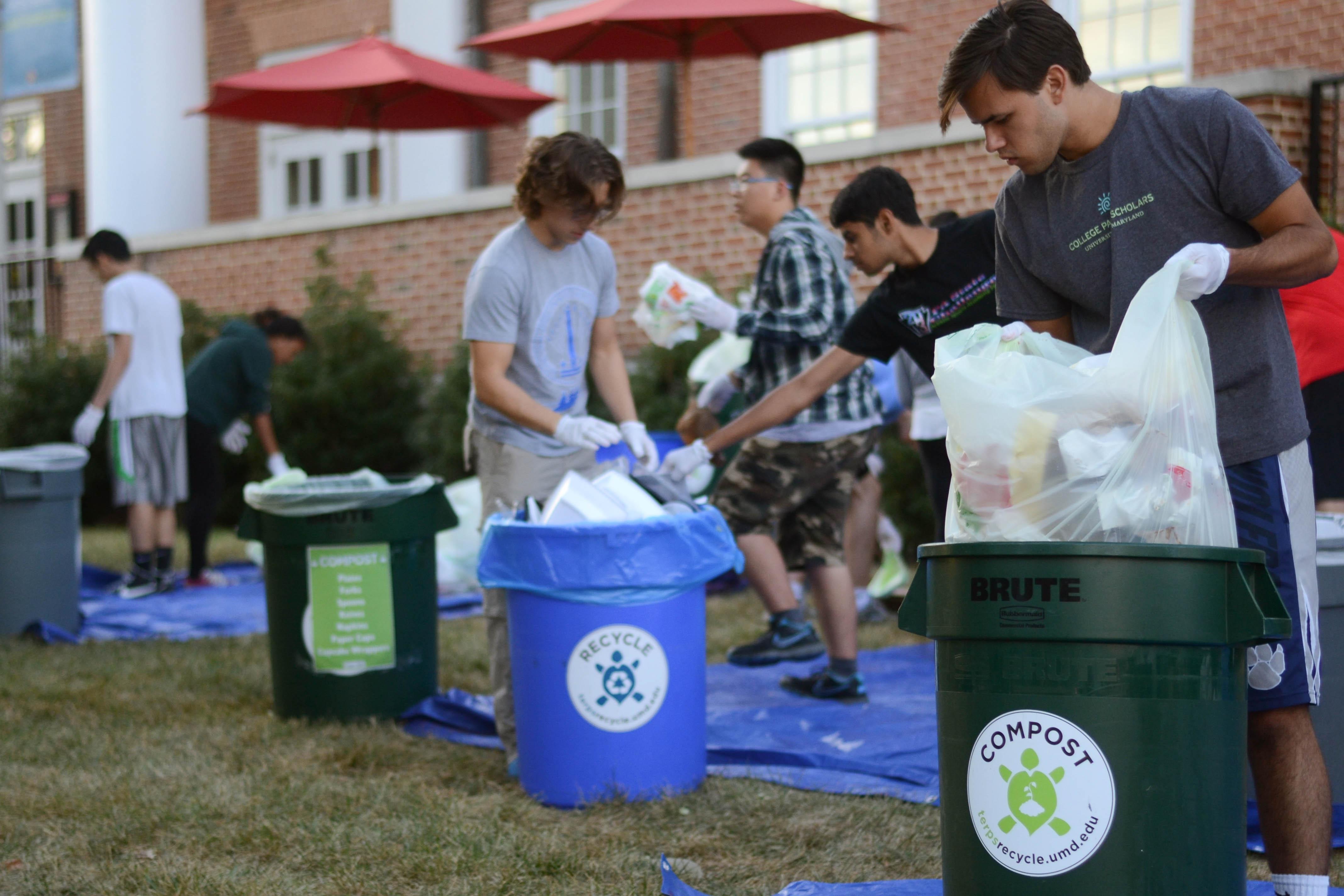 Students collect waste after event on campus