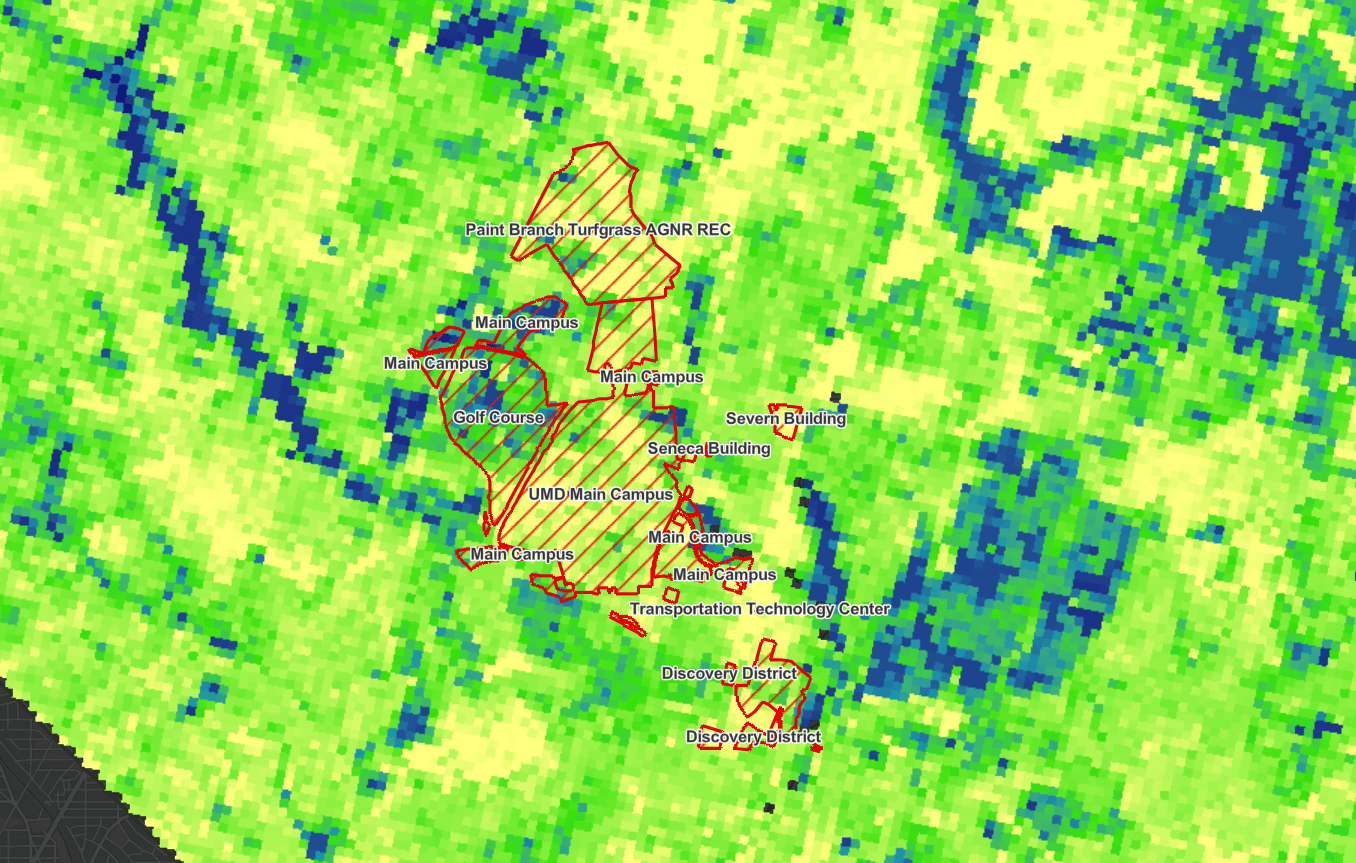 Aboveground Biomass of main campus in 2012