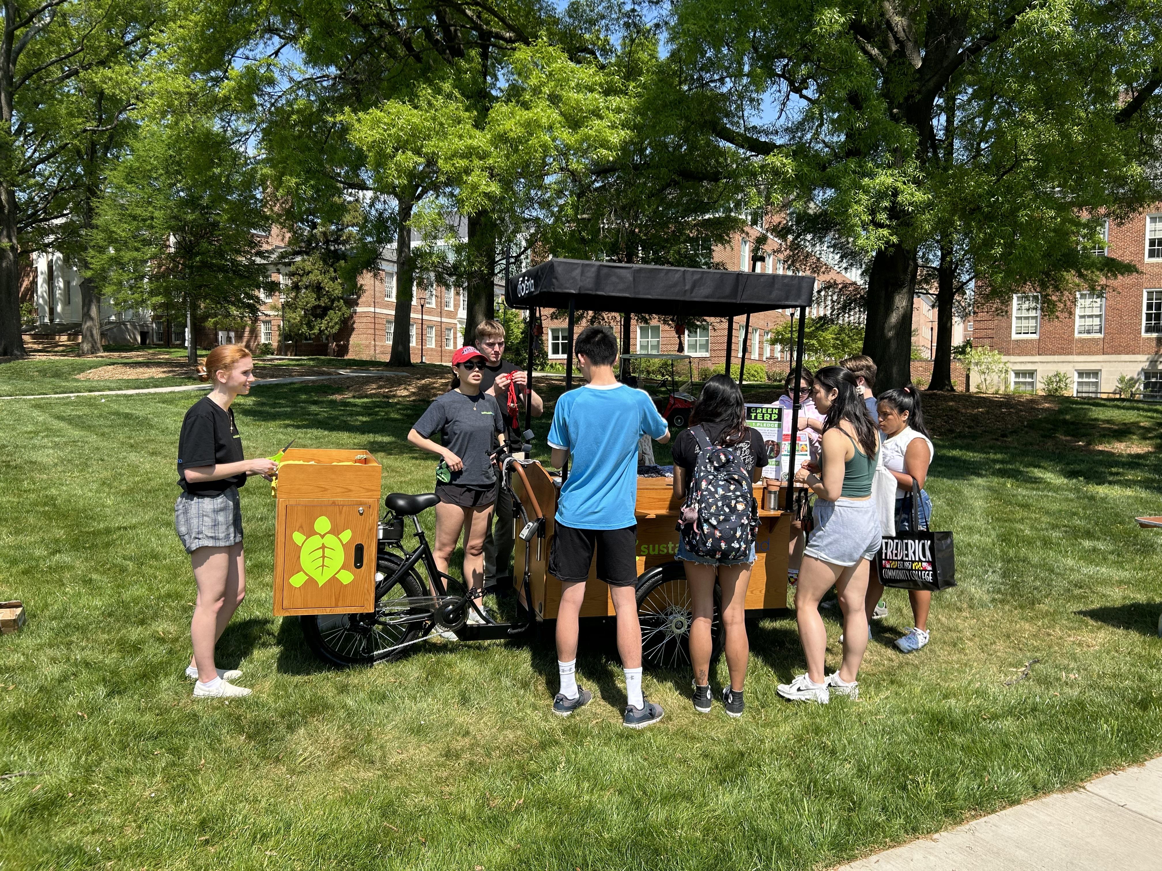 Students at the Outreach Bike