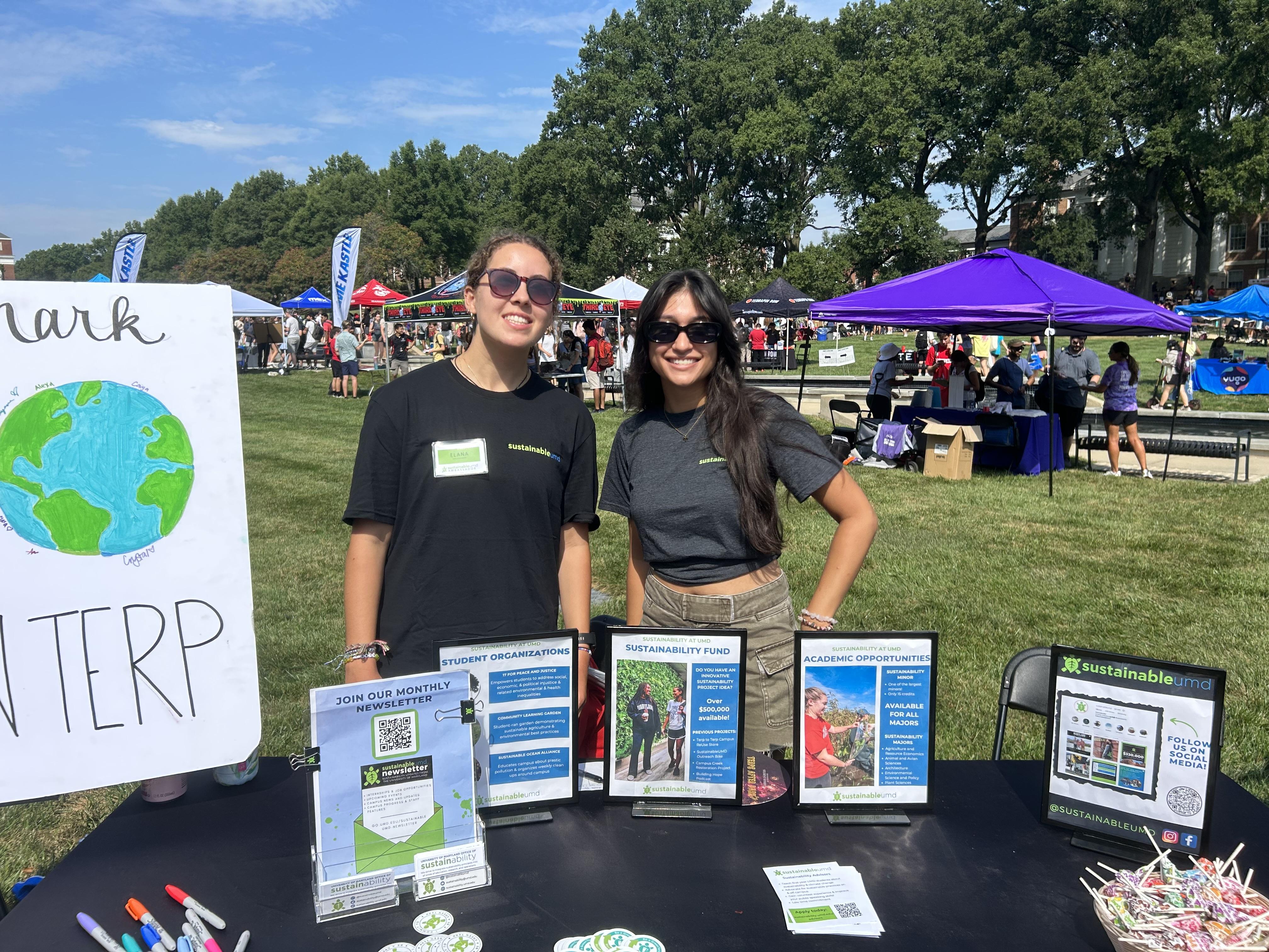 Ambassadors presenting tabling info at the first look fair 