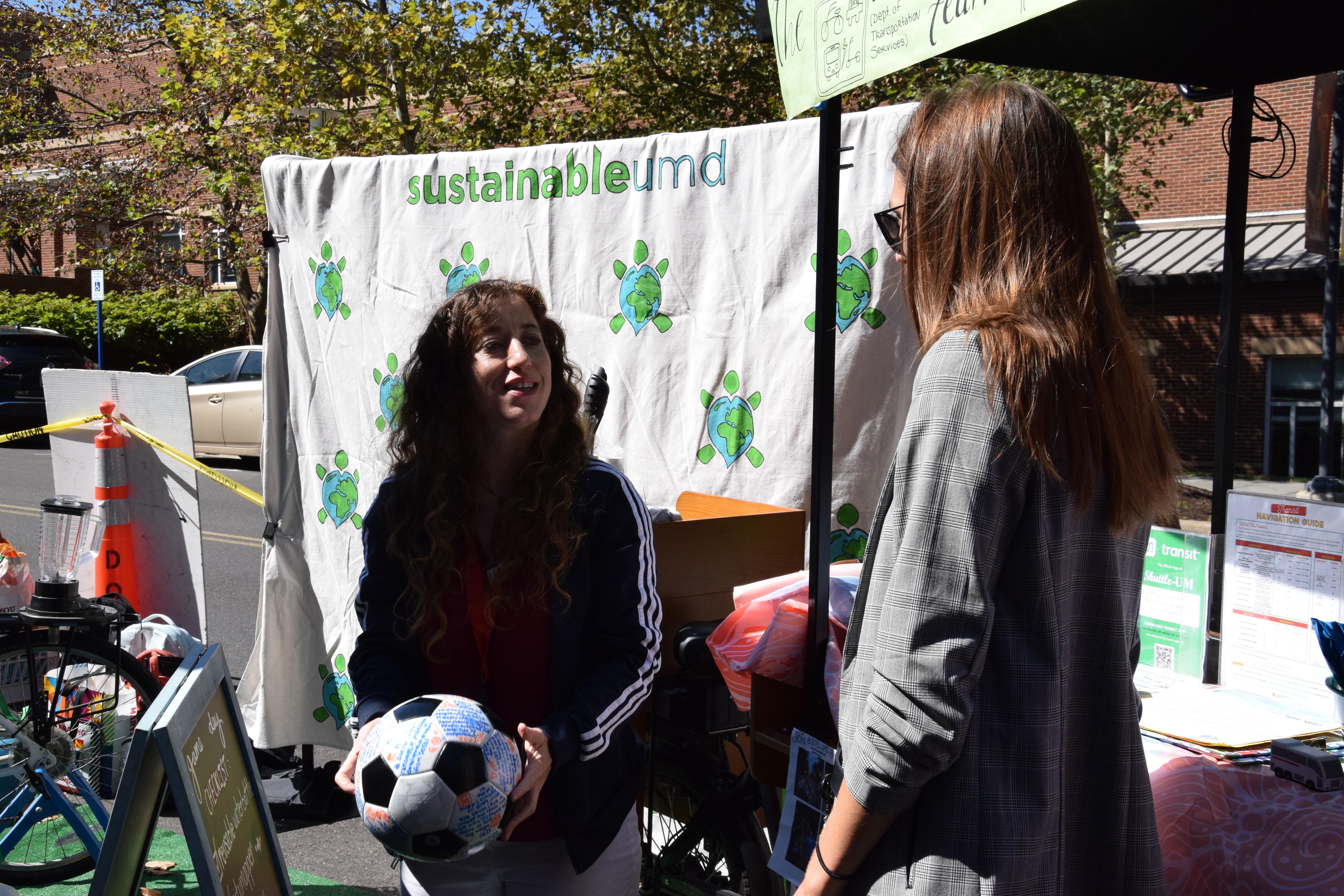 Conversations and activities at Parking Day