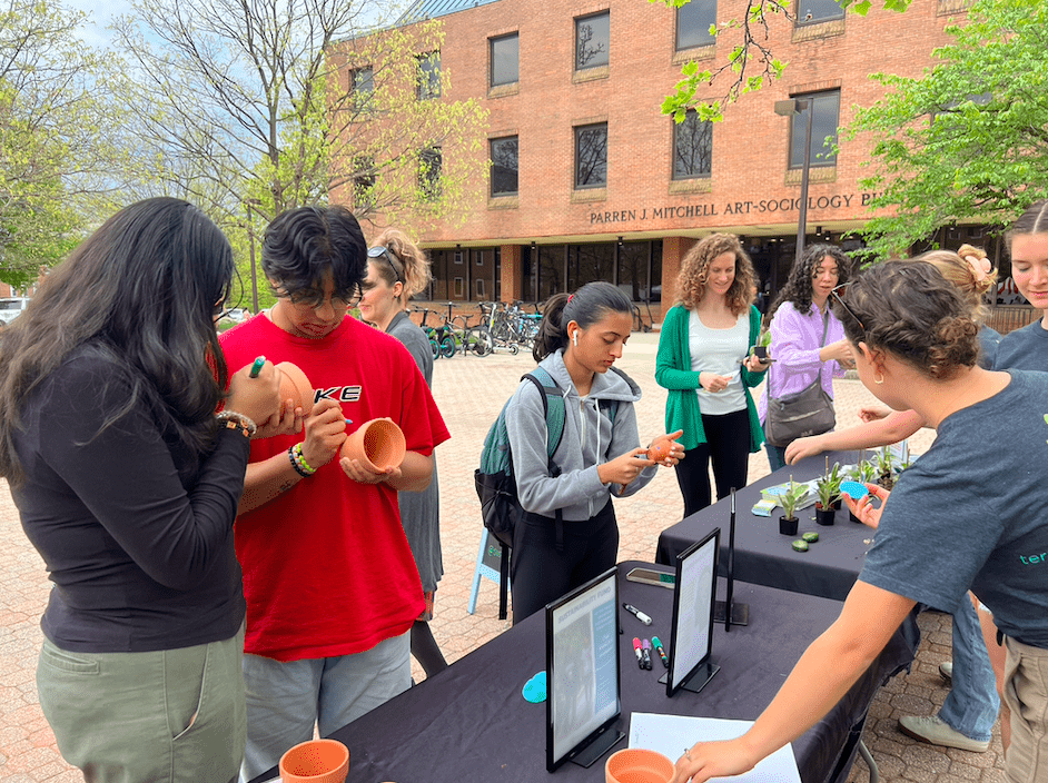 Students participating in the event