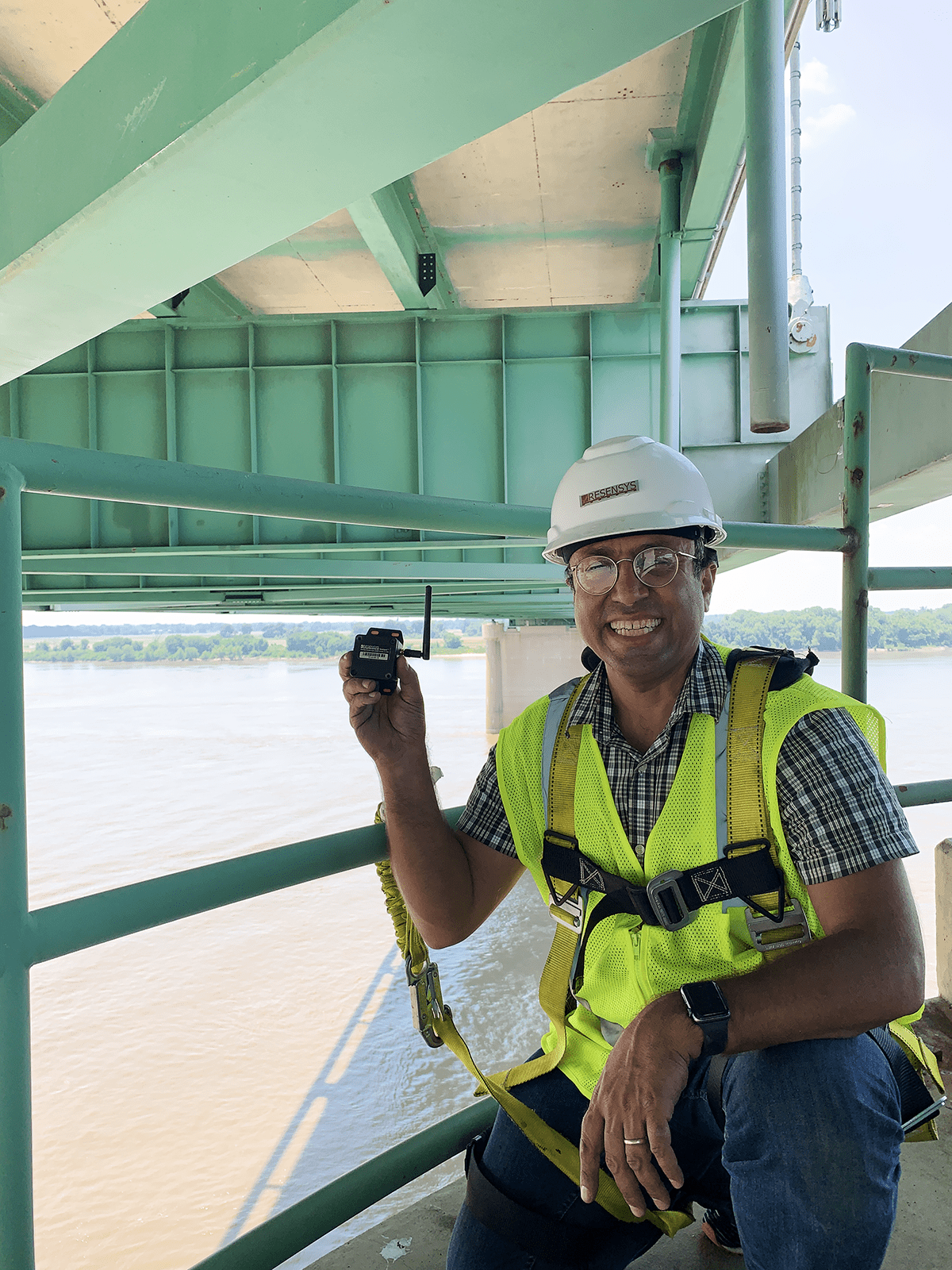 Mehdi Kalantari, founder, president and CTO of Resensys, at the Hernando de Soto Bridge (photo credit: Maryland Technology Enterprise Institute). 