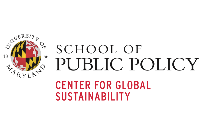 UMD logo with School of Public Policy- Center for Global Sustainability text