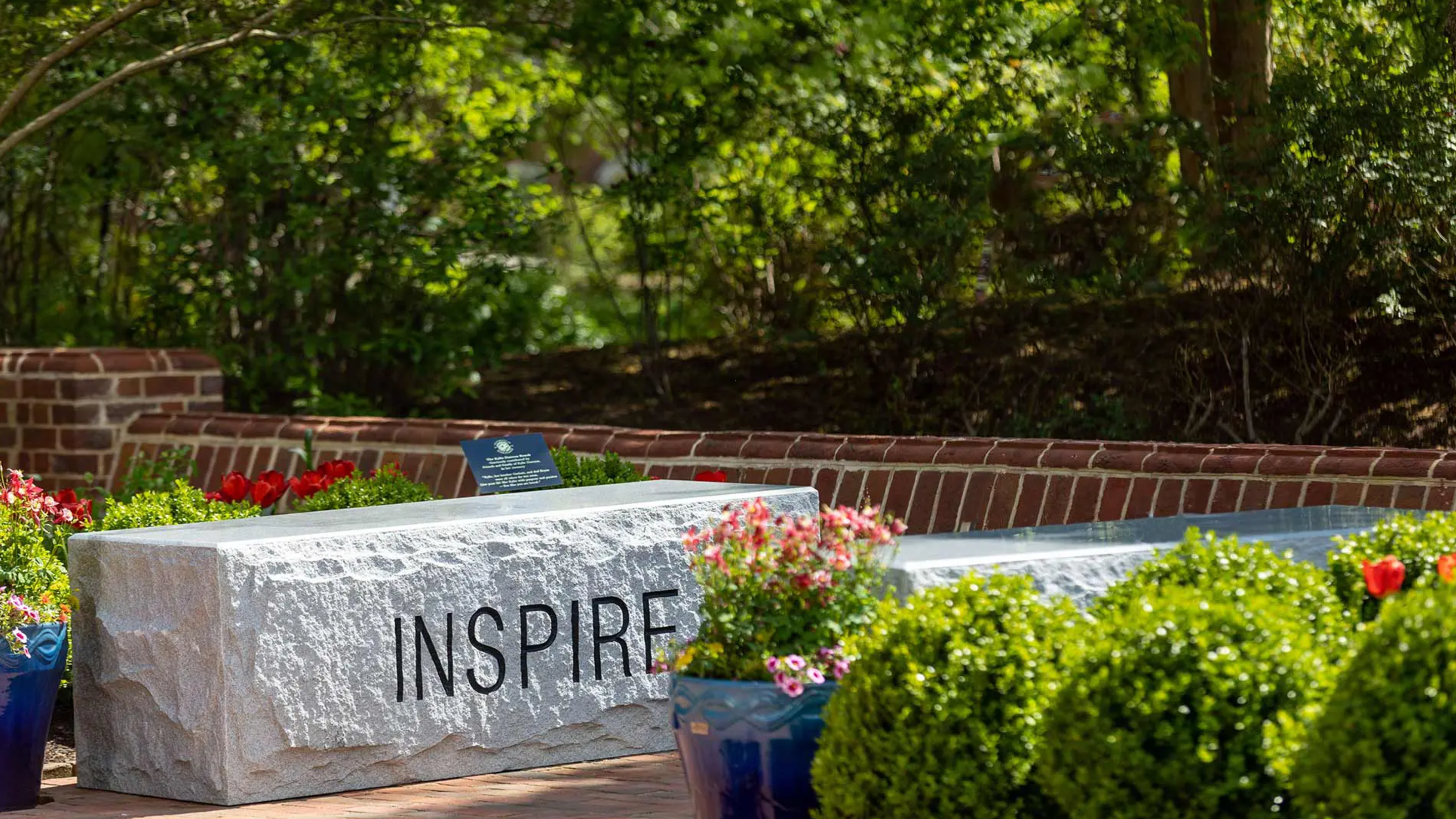 written on granite bench