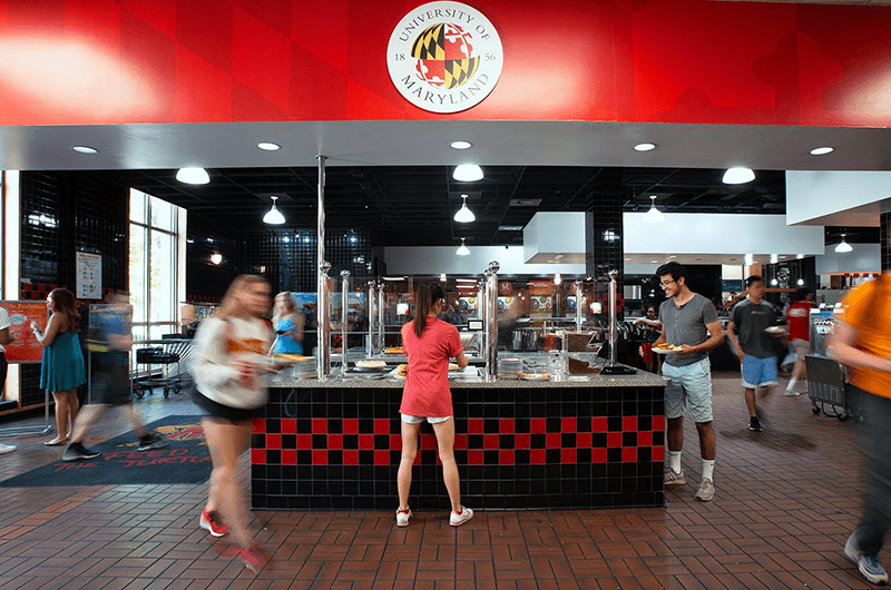 Students in South Dining Hall