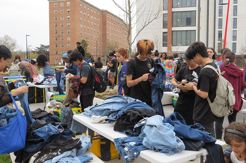 Students at Campus Thrift Pop-Up