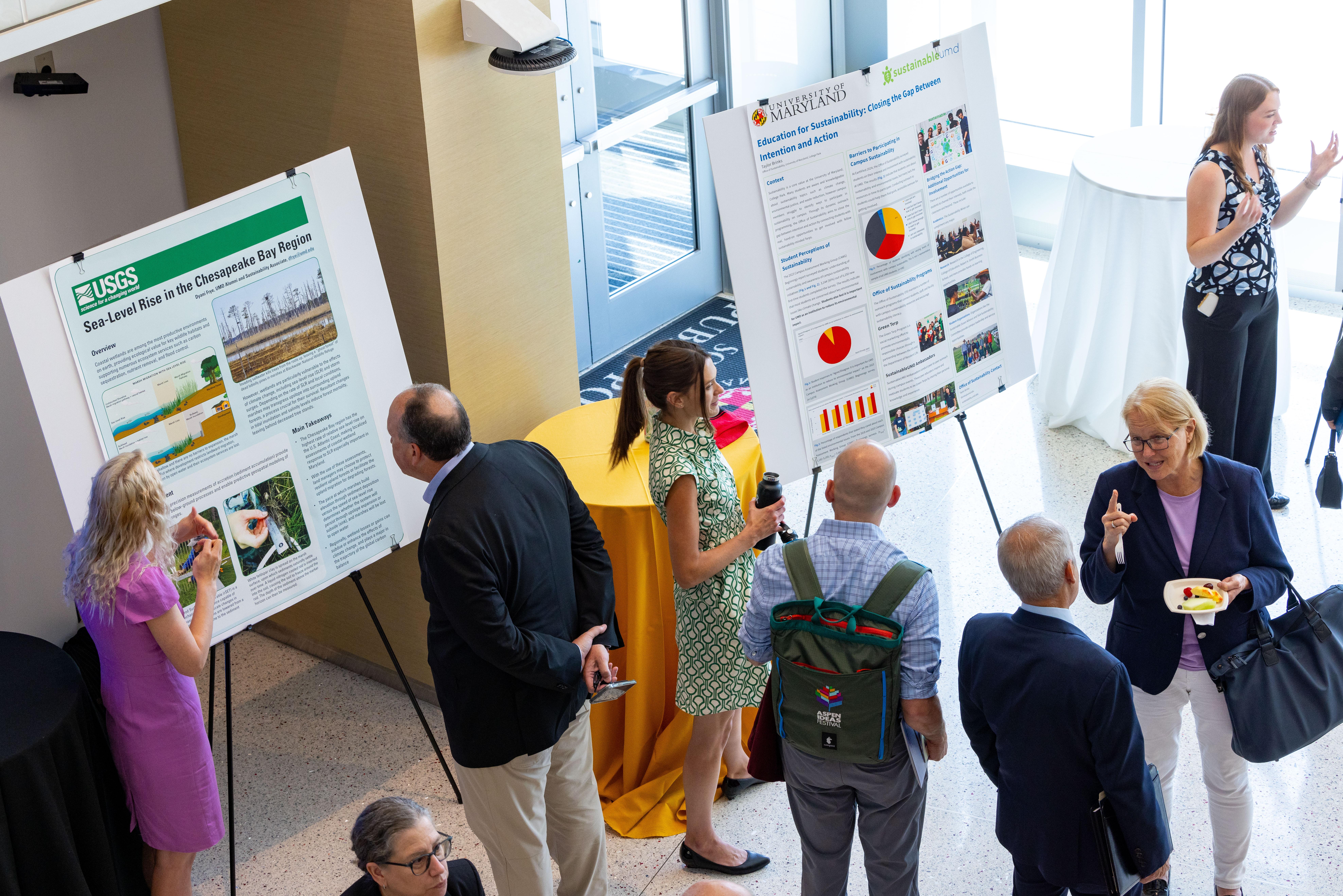Members of the Office of Sustainability present research on various Chesapeake Bay environmental issues.