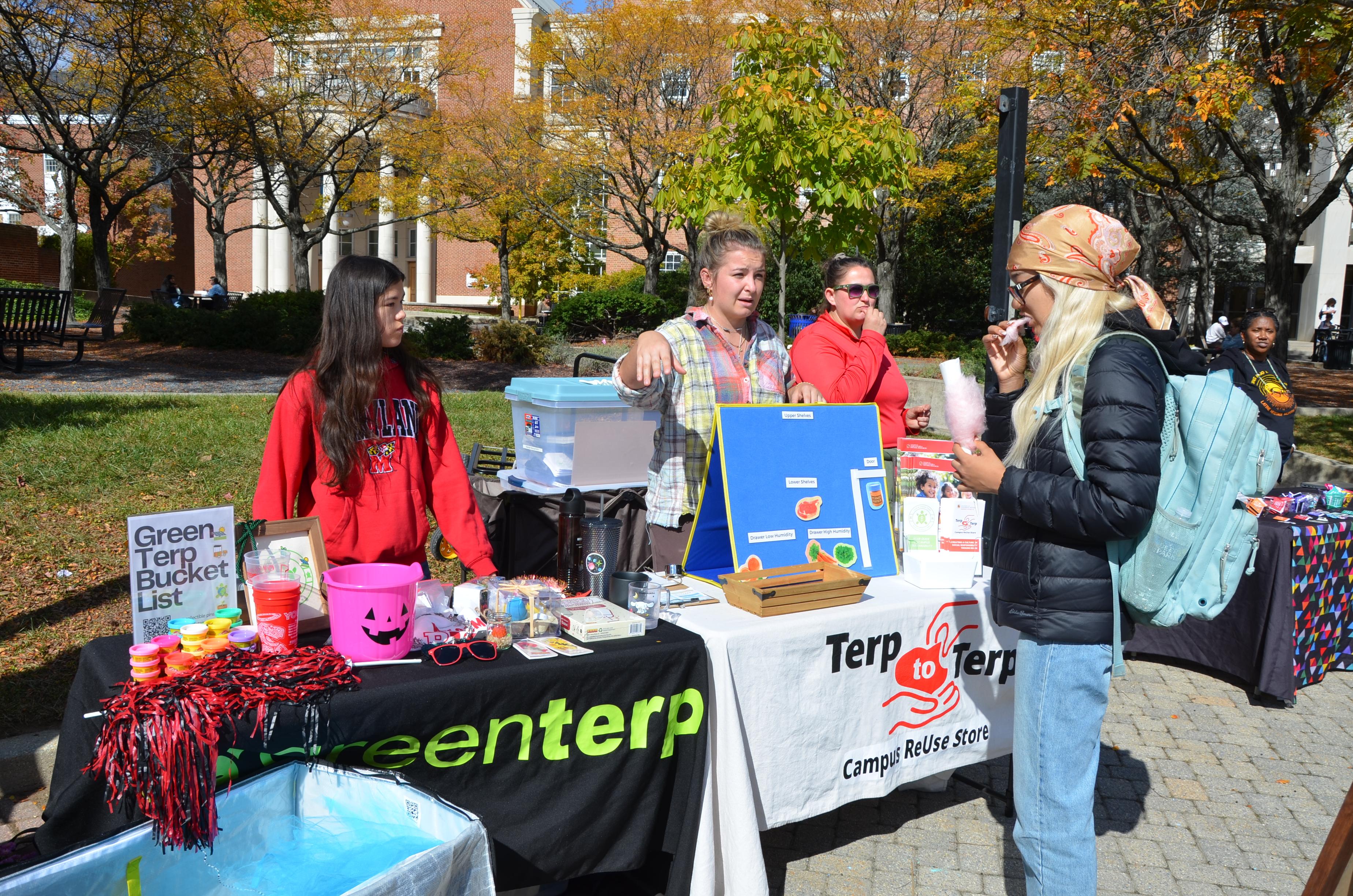 Student interacting with Terp to Terp