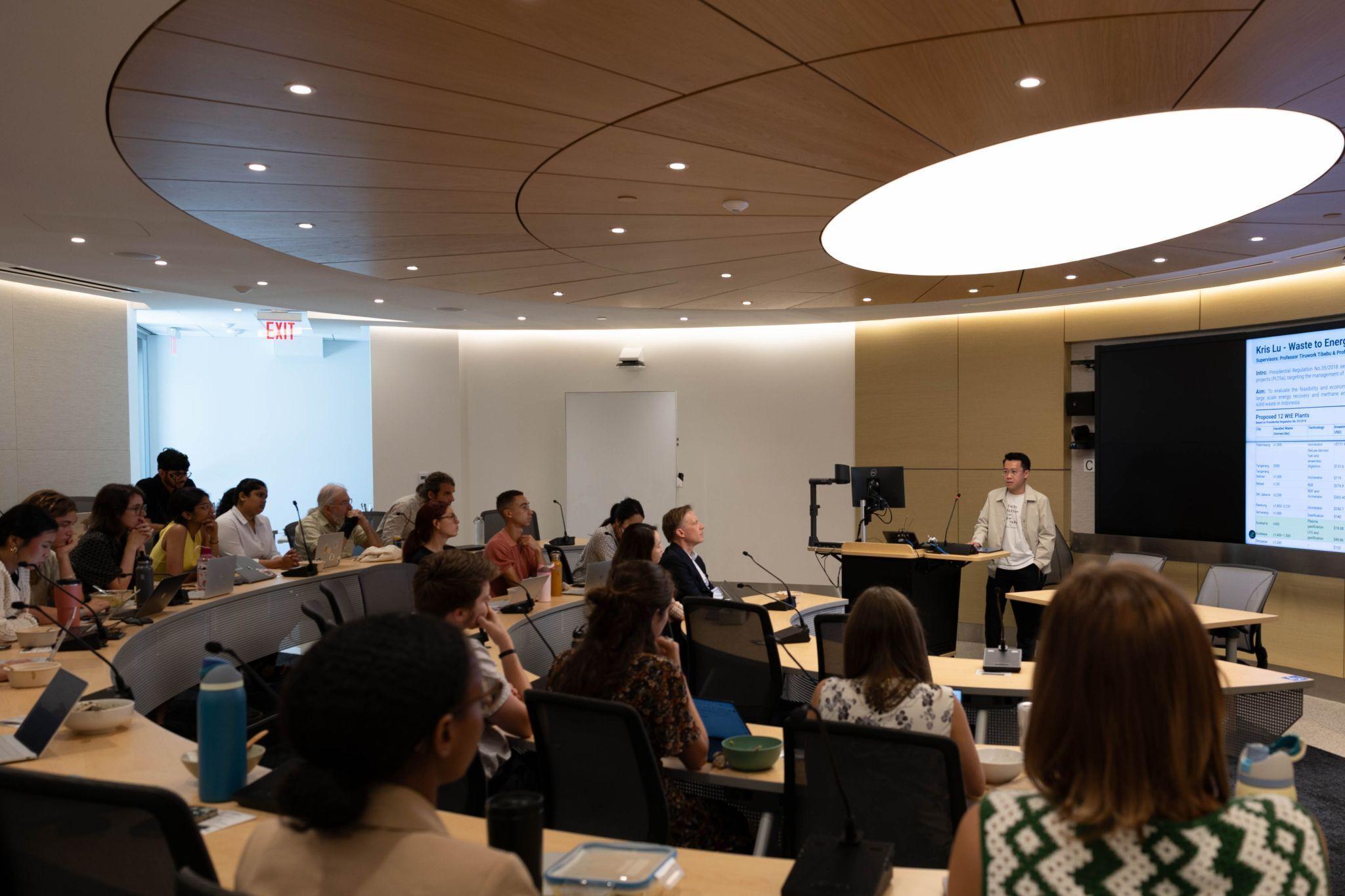 Student presentations during CGS summer internship program.