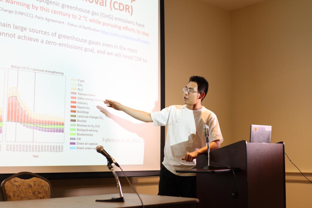 A student presents at the Student Sustainability Summit